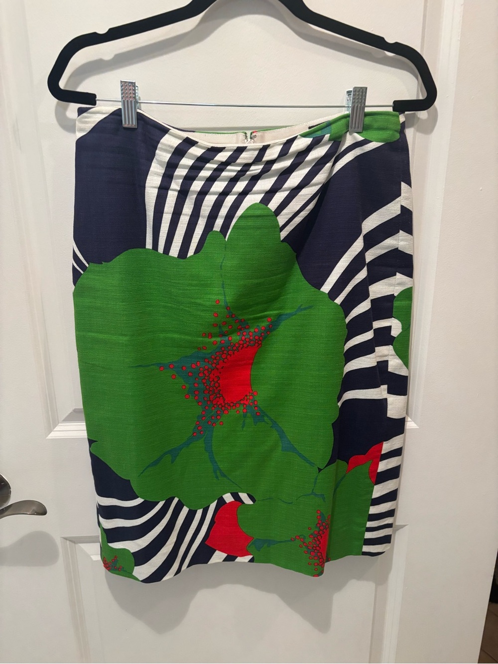 J. Crew Navy, Green & Red Floral Pencil Skirt